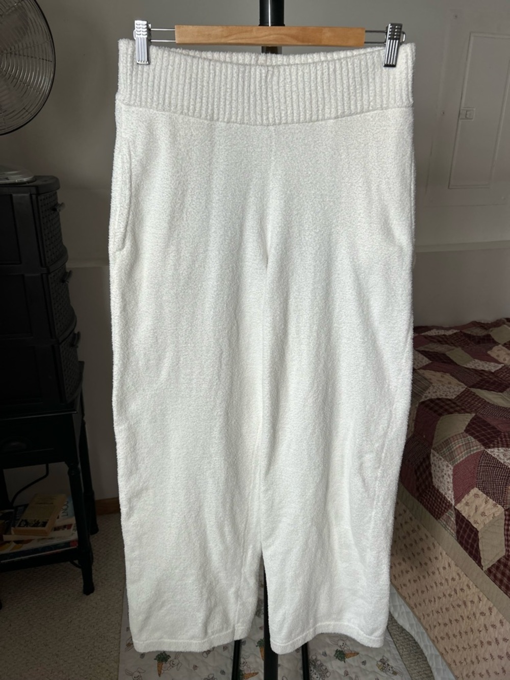 Eberjey Plush Fleece Wide Leg Lounge Pants White